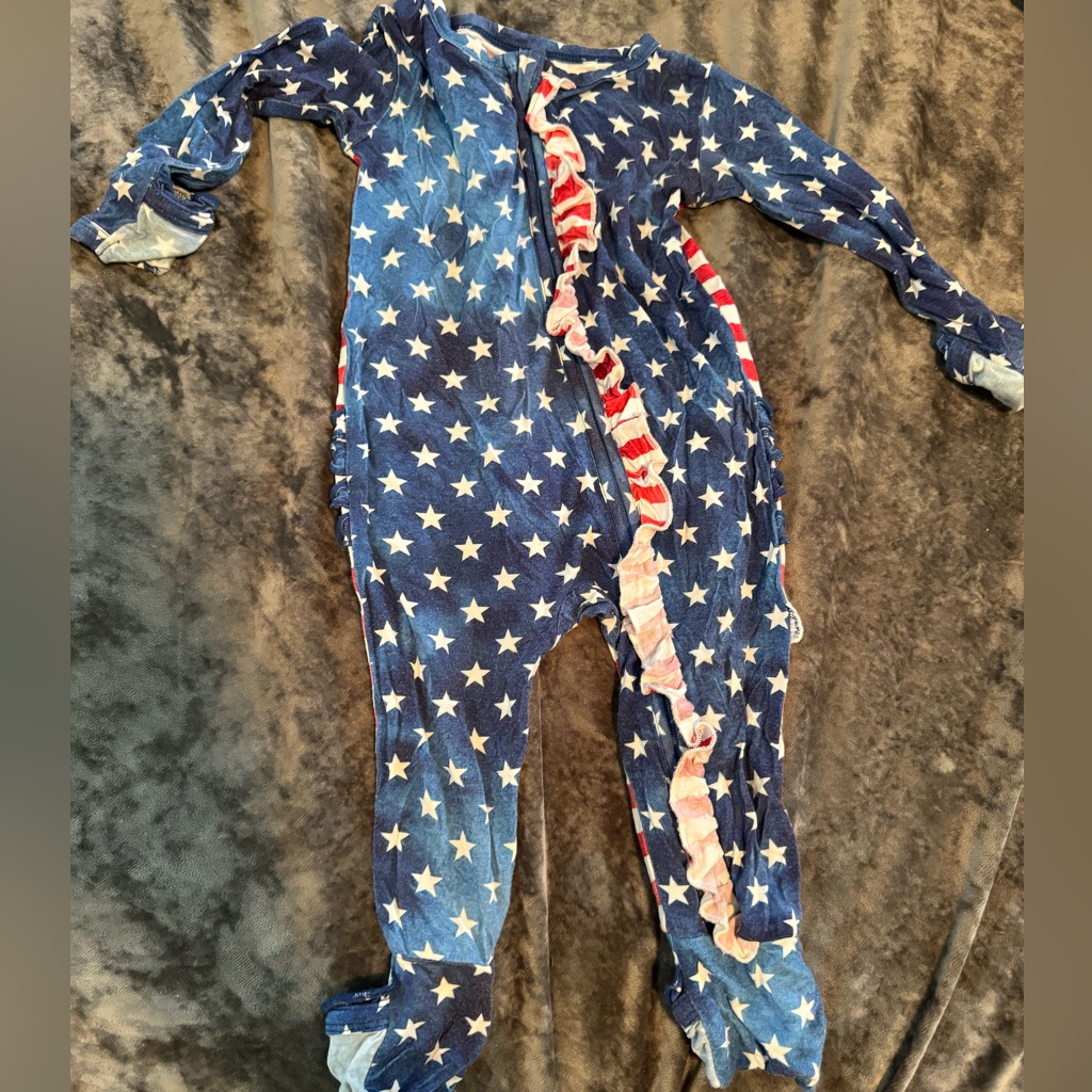 Gigi & Max Bamboo American Flag Ruffle Zippy